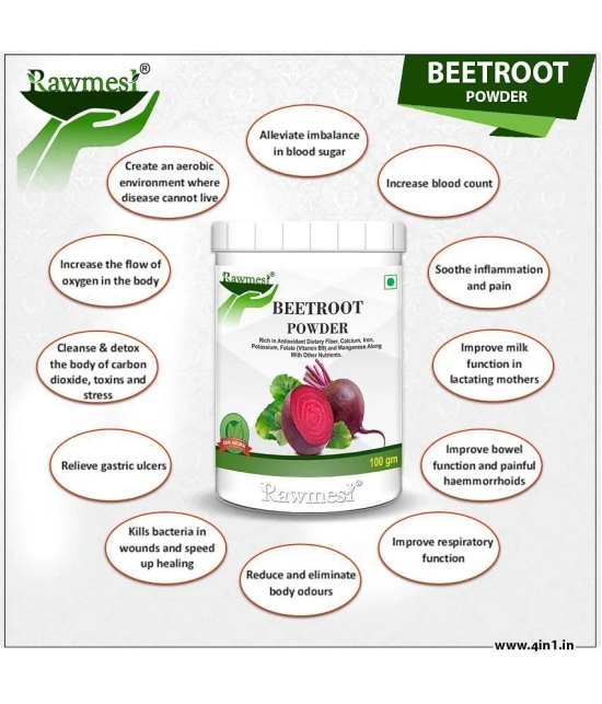 rawmest Pure Ayurvedic Beetroot Powder| High Source Of Dietary Fiber| High In Calcium 300 gm Fruit Punch Multivitamins Powder Pack of 3