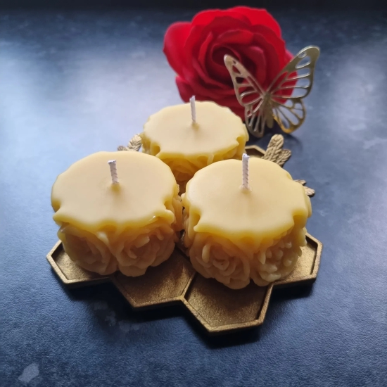 Set of 3 | Pure Beeswax Votive Candles | 1.6oz-Yellow