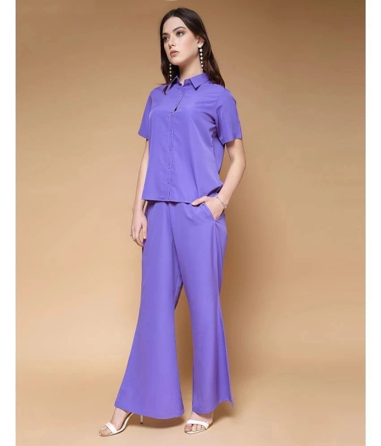 Selvia Purple Dyed Palazzo Top Set - None