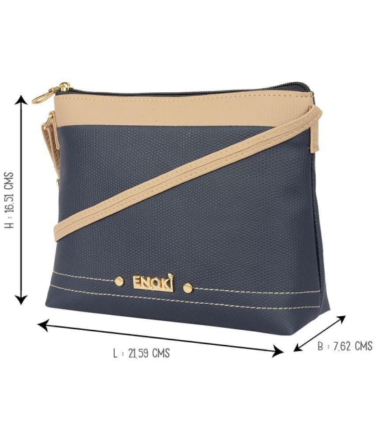 Enoki - Blue Artificial Leather Sling Bag - Blue
