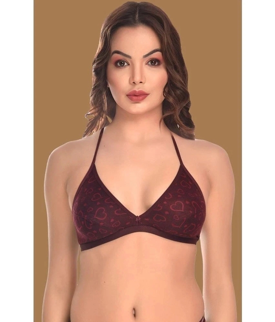 Madam - Maroon Cotton Blend Non Padded Womens Everyday Bra ( Pack of 1 ) - None