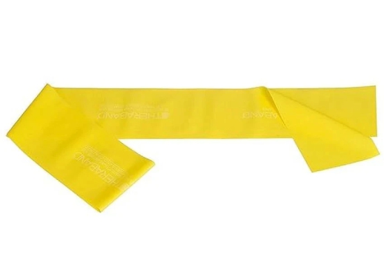 Thera band Yellow Thin/Light Resistance Latex Free Exercise Band 6 Feet(Length) x 4 Inches(Width), Pack of 1 Yellow - Yellow