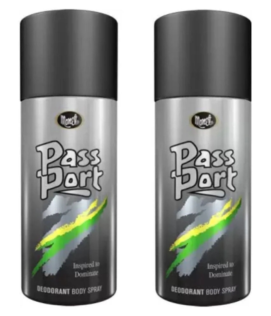 MONET Passport Black Deodorant Spray - For Men & Women  (150 ml each, Pack of 2)