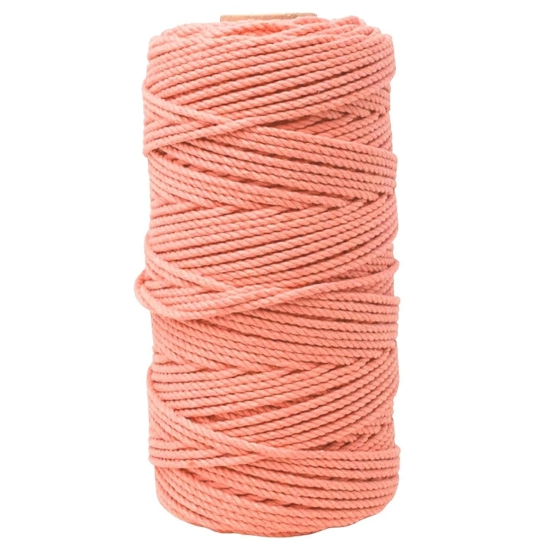 ecofynd 50 meters peach colour cotton cord | craft making, thread rope for handmade plant hanger (Peach)