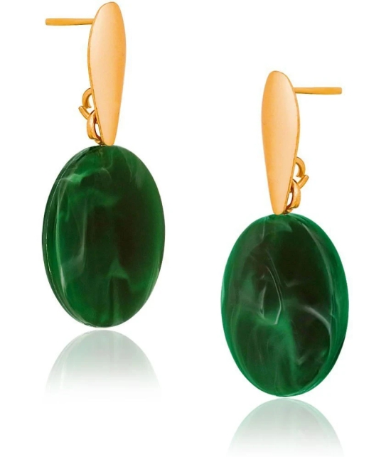 LUV FASHION Green Chandelier Earrings ( Pack of 1 ) - Green