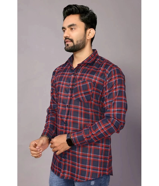 Anand Cotton Blend Regular Fit Checks Full Sleeves Mens Casual Shirt - Multicolor ( Pack of 1 ) - None