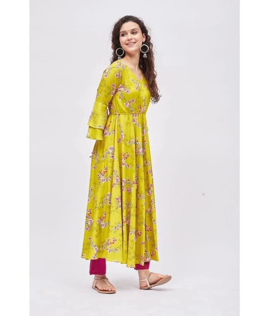 Tissu - Green Rayon Womens Anarkali Kurti ( Pack of 1 ) - None