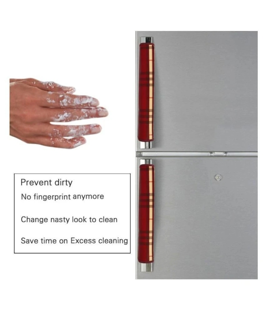 E-Retailer Set of 2 PVC Red Fridge Handle Cover - Red