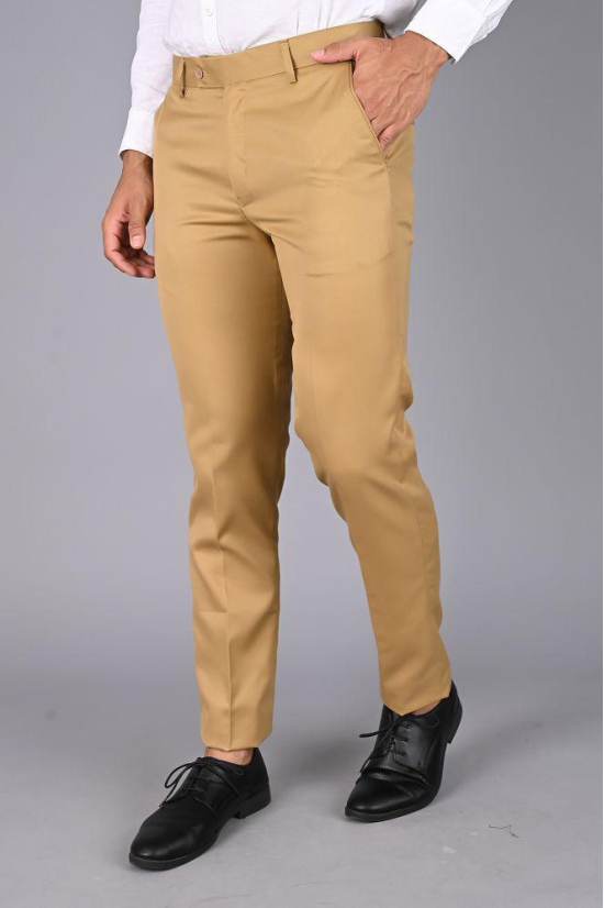 MANCREW - Yellow Viscose Slim - Fit Men's Formal Pants ( Pack of 1 ) - None