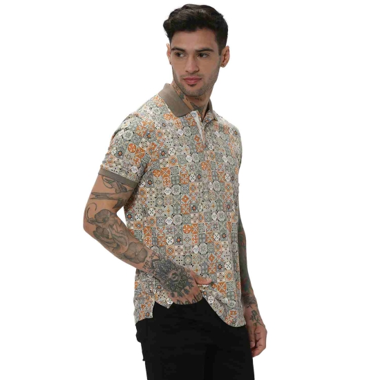 Tile Print Polo T-Shirt