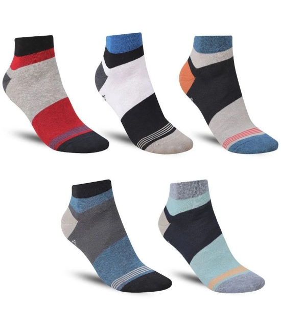 Dollar - Cotton Mens Striped Multicolor Ankle Length Socks ( Pack of 5 ) - Multicolor