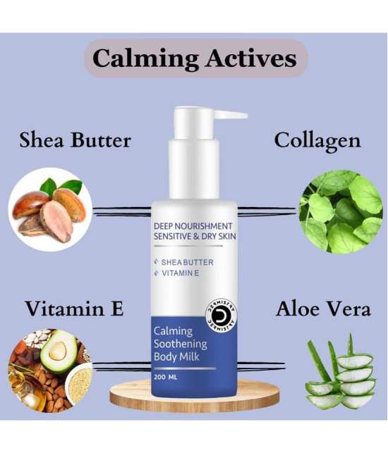 Dermistry Calming Soothening Intense Hydration & Deep Nourishment Moisturization Body Milk Long Lasting Moisturizing for Sensitive & Very Dry Skin with Shea Butter & Collagen Skin Repair Dai