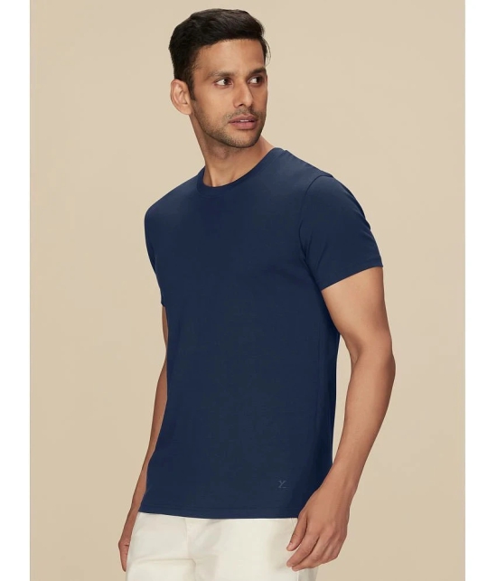 XYXX Cotton Regular Fit Solid Half Sleeves Mens T-Shirt - Navy ( Pack of 1 ) - None