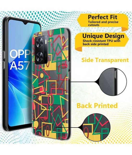 NBOX - Multicolor Silicon Printed Back Cover Compatible For Oppo A57 2022 ( Pack of 1 )