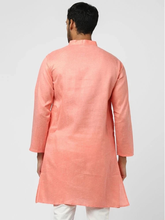 DESHBANDHU DBK - Orange Linen Mens Regular Kurta ( Pack of 1 ) - None