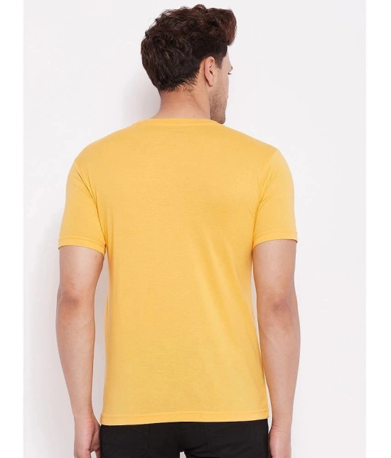 Lycos - Cotton Blend Regular Fit Yellow Men's T-Shirt ( Pack of 1 ) - None