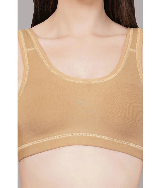 SELETA Beige Cotton Non Padded Womens Racerback bra ( Pack of 1 ) - None