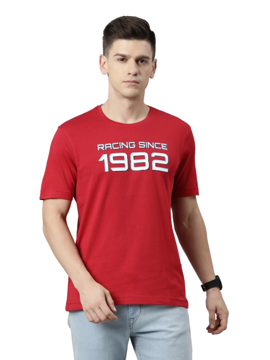 TVS Racing Round Neck T Shirts-Premium 100% Cotton Jersey, Versatile T Shirt for Men, Ideal for Gym, Casual Wear & More-Mercerised Yarn for Extra Durability-Easy to Wear & Wash