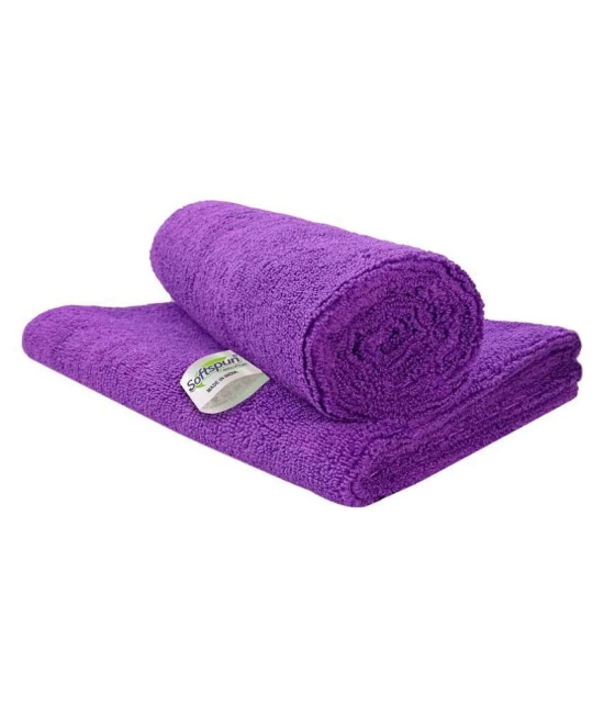 SOFTSPUN Set of 2 Microfibre Bath Towel Purple - Purple