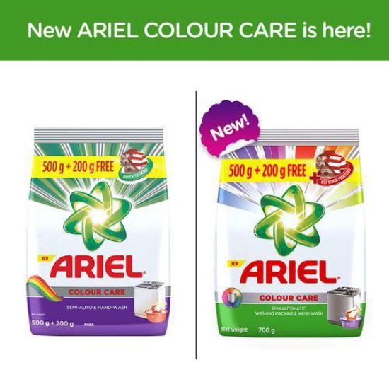 Ariel Colour Care Laundry Detergent Powder - Top Load, 500 g (Get Detergent Washing Powder - 200 g free)