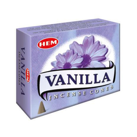 HEM Vanilla Dhoop Cones - Pack of 12 (10 Cones Each)-Pack of 1