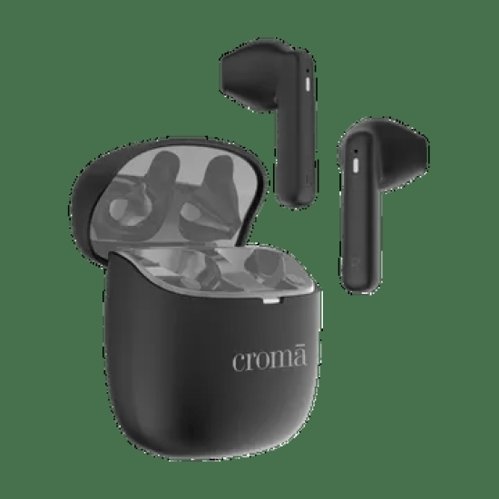 Croma TWS Earbuds (Fast Charging, Black)