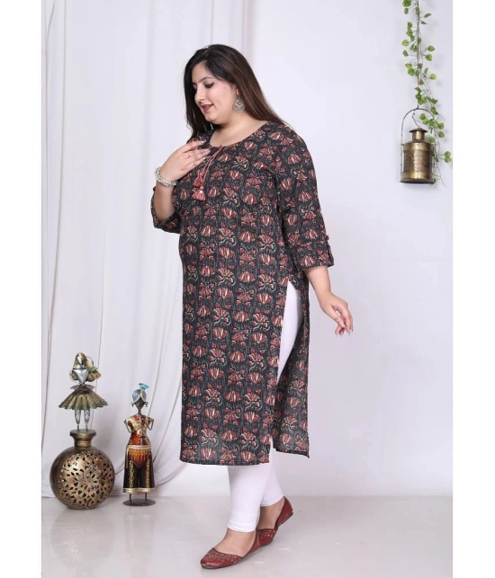 Swasti Cotton Printed Straight Womens Kurti - Black ( Pack of 1 ) - None