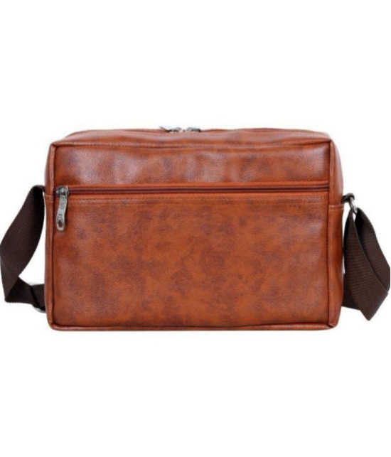 Raylan - Brown Textured Messenger Bag - Brown