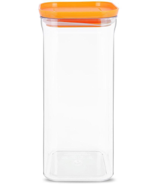 HomePro - Square Container | Airtight | Silicone Cap | Orange | Plastic Utility Container | Set of 2 - 1500 ml - Orange