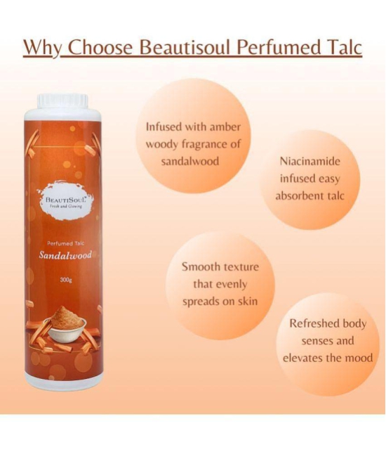 Beautisoul Beautisoul Talc Sandalwood Talc 600 gm Pack of 2