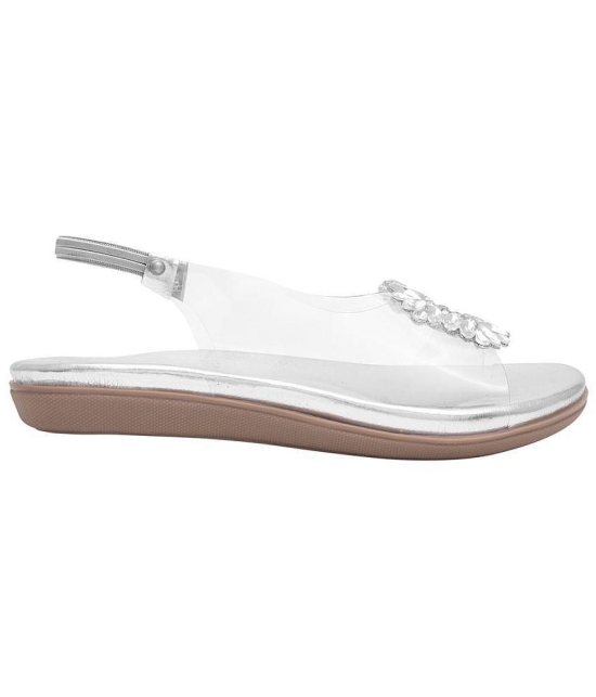 Shoetopia Silver Womens Flats - None