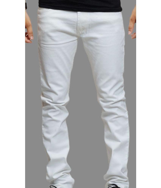 HALOGEN - White Cotton Blend Slim Fit Mens Jeans ( Pack of 1 ) - None