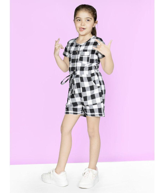 Naughty Ninos - Black Cotton Girls Playsuit ( Pack of 1 ) - None