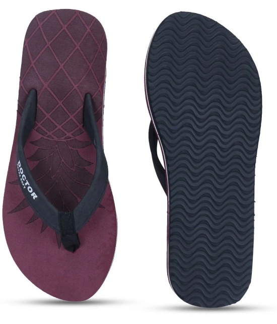 DOCTOR EXTRA SOFT - Maroon Womens Thong Flip Flop - None