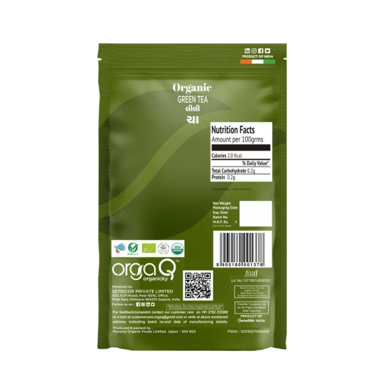 OrgaQ Organicky Organic Green Tea Leaf 100% Natural for Weight Loss & Immunity | No Additives