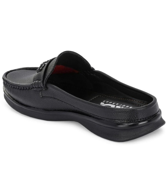 Aadi Half Back Open Black Mens Mules Shoes - None