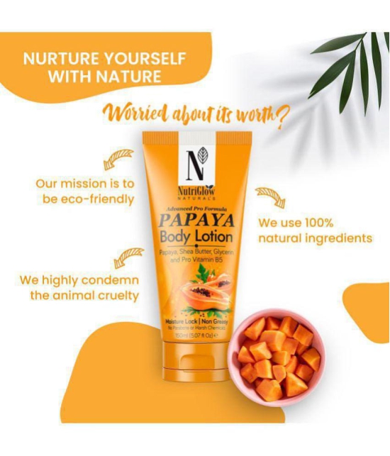 NutriGlow NATURAL'S Advanced Pro Formula Papaya Body Lotion for Daily Use, Hydration, Moisture Lock Shea Butter, 150ml