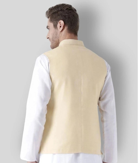 Hangup Yellow Linen Nehru Jacket - None