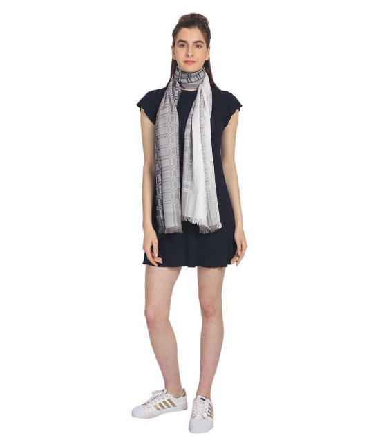 Anekaant Gray Checkered Viscose Stoles