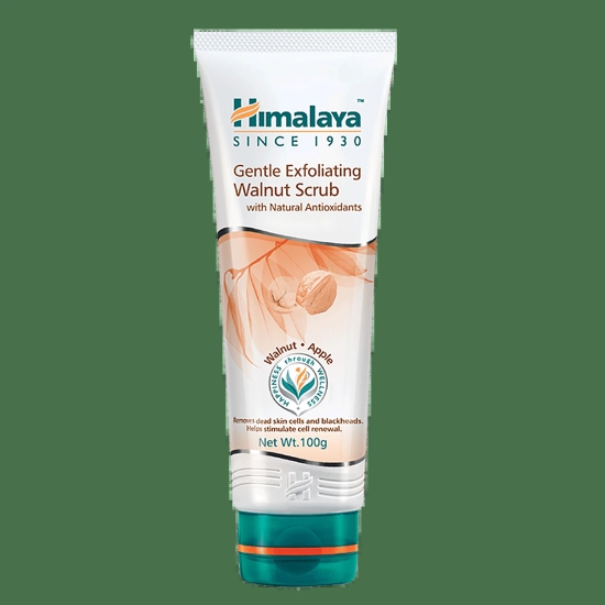 Himalaya Gentle Exfoliating Face Scrub - Walnut & Apple, Removes Dead Skin Cells, No Harmful Chemicals, 100% Herbal Actives, 100 G