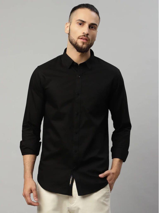 Rodamo  Men Black Slim Fit Casual Shirt