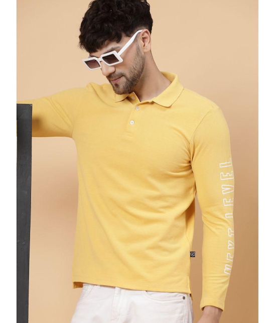 Rigo Cotton Slim Fit Solid Full Sleeves Mens Polo T Shirt - Yellow ( Pack of 1 ) - None