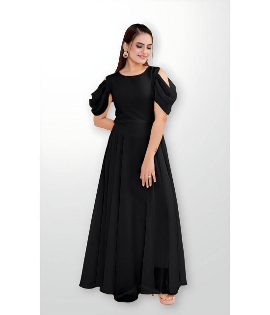 JASH CREATION - Black Georgette Women''s Gown ( Pack of 1 ) - None