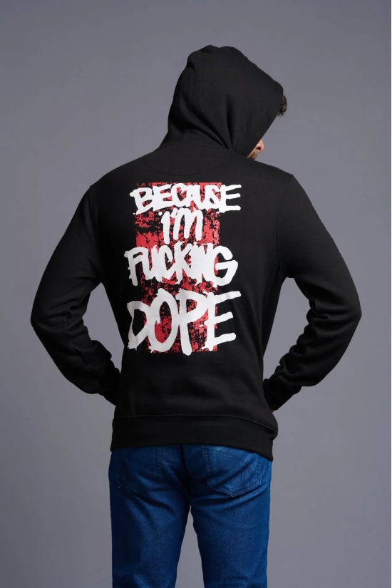 Funking Dope Printed Black Hoodie for Men XXL