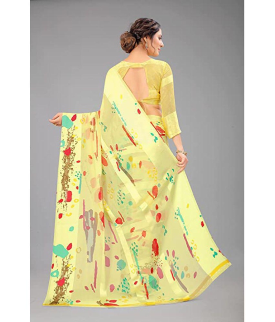 Sitanjali - Yellow Georgette Saree With Blouse Piece ( Pack of 1 ) - Yellow