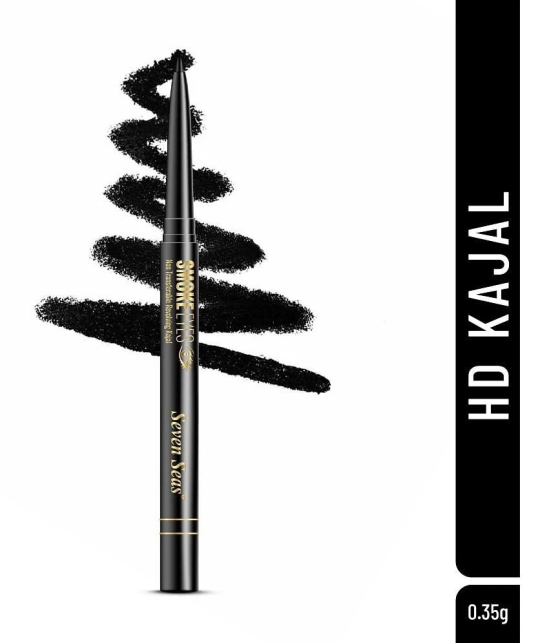 Seven Seas Smoke Eyes Waterproof | Smudgeproof|Long Lasting|Non Transferable|Revolving Kajal(Black)