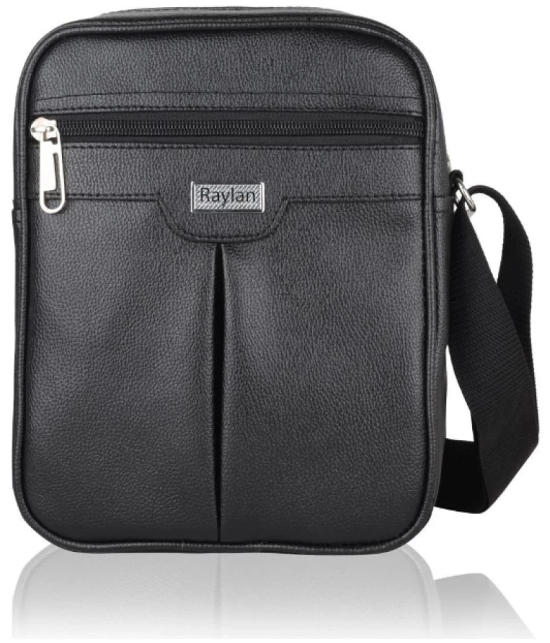 Raylan Black Solid Messenger Bag - Black