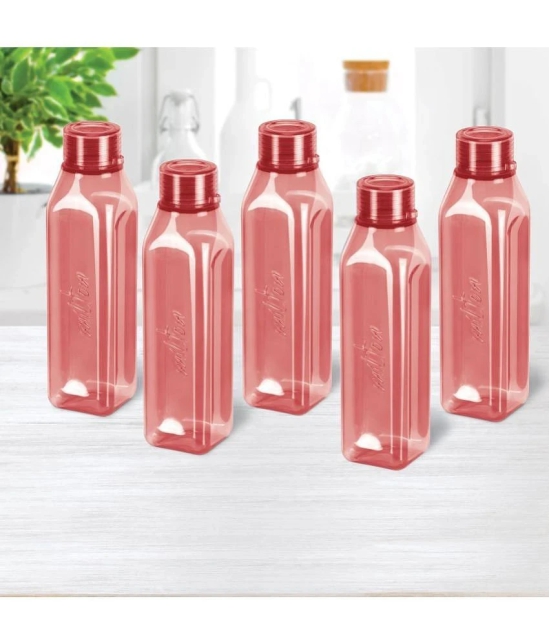 Milton Prime 1000 Pet Water Bottle, Set of 5, 1 Litre Each, Burgundy | BPA Free | 100% Leak Proof | Office Bottle | Gym Bottle | Home | Kitchen | Travel Bottle | Hiking | Treking Bottle - Bu