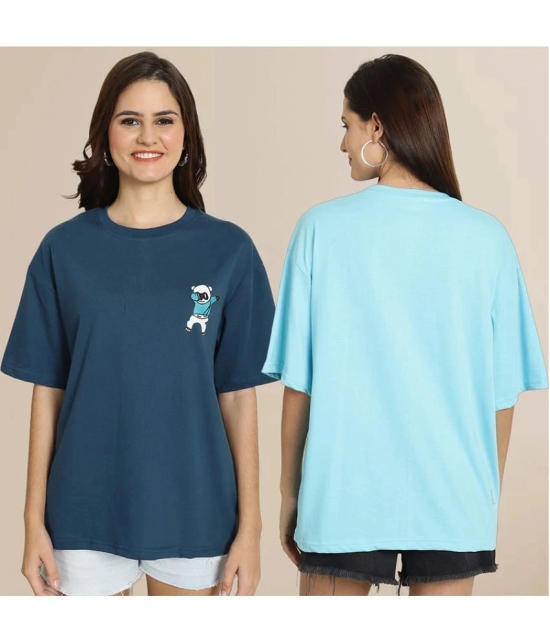 Fabflee Multi Color Cotton Womens T-Shirt ( Pack of 2 ) - None