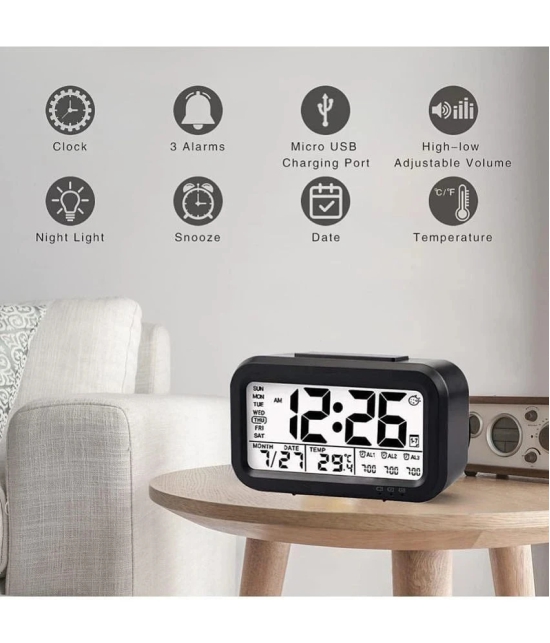 bulfyss Digital LCD Electronic Clock Alarm Clock - Pack of 1